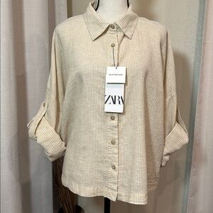 Zara The Victoria Overside Striped Shirt.